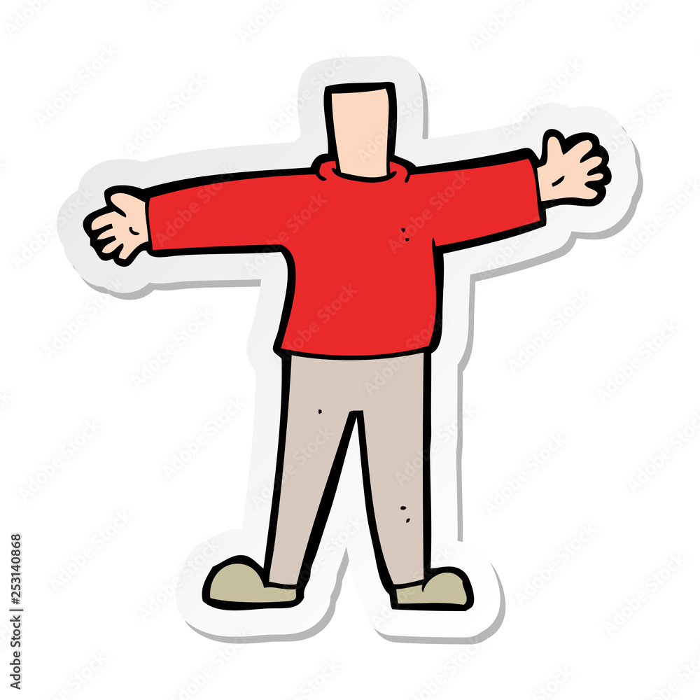 sticker of a cartoon male body sticker of a cartoon male body