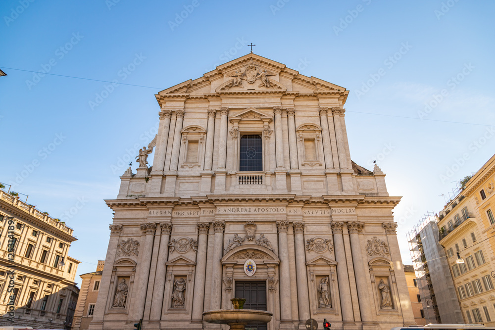View at Sant'Andrea della Valle church in Rome, Italy