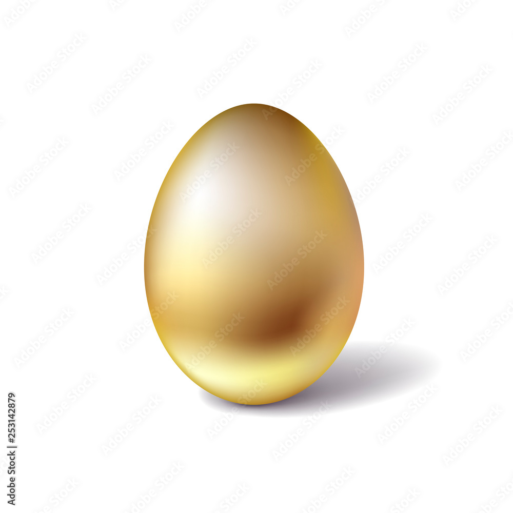Golden egg. Easter symbol. Spring traditional holidays