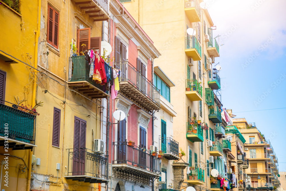 Building facade in Palermo, Italy