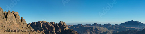 Amazing Sunrise at Sinai Mountain, Beautiful dawn in Egypt, Beautiful view from the mountain 