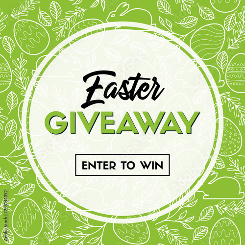 Easter giveaway vector banner. Enter to win