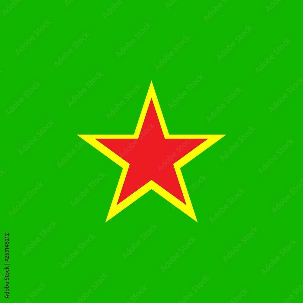 Star on the green background Star on the green background