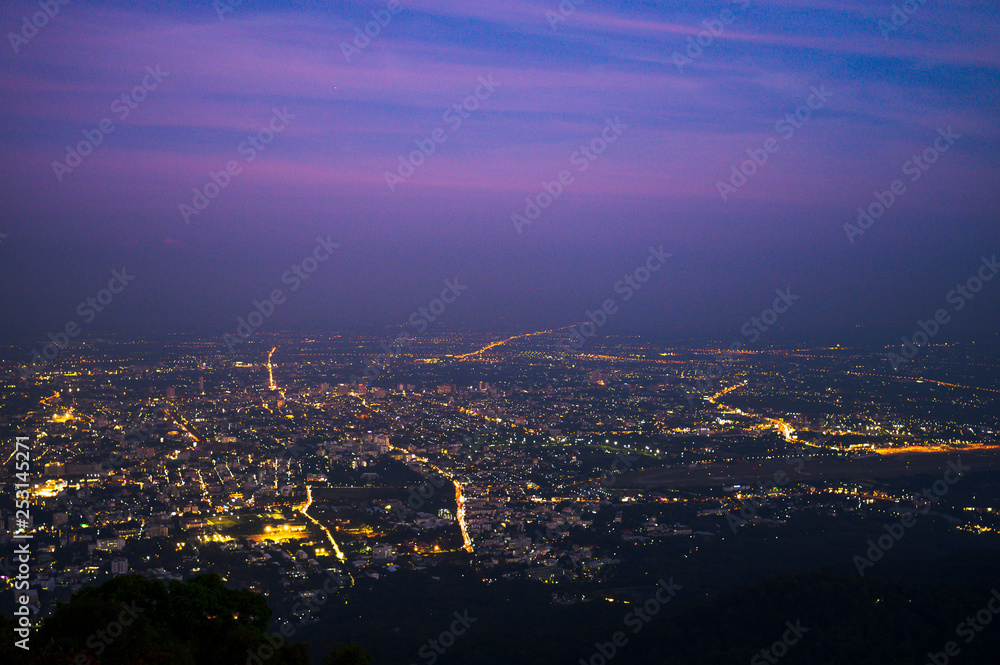 Fototapeta premium city light and the twilight sky background