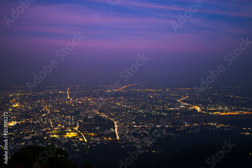 city light and the twilight sky background © Ruengdet