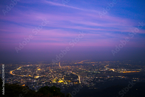 city light and the twilight sky background