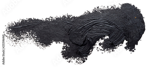 Template for your banner text - hand drawn textured black oil paint brush stroke, isolated on white background. EPS10 vector illustration.