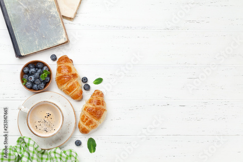 Wallpaper Mural Coffee and croissants breakfast Torontodigital.ca