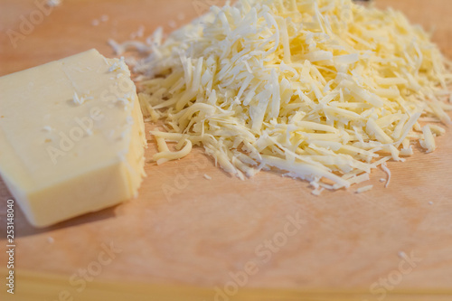 Pasta cheese and sliced onions.