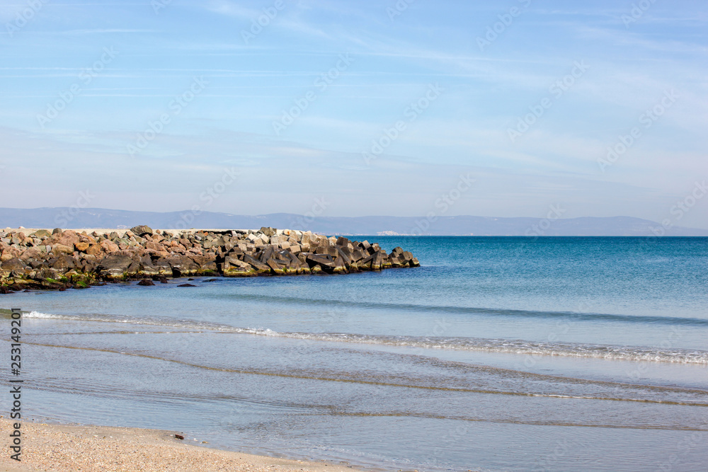 Pomorie, Bulgaria - March 02, 2019: Spring Walk Through The Central Part Of The City.