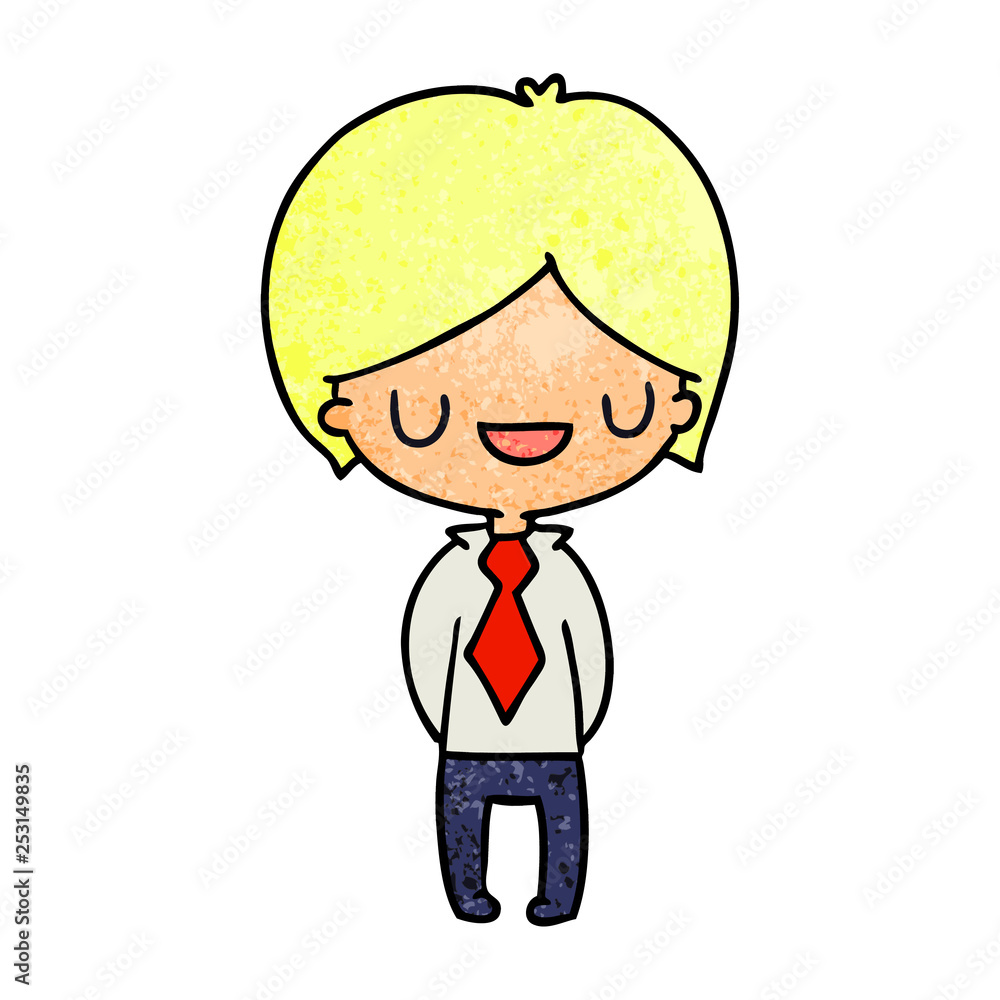 textured cartoon of a kawaii cute boy textured cartoon of a kawaii cute boy
