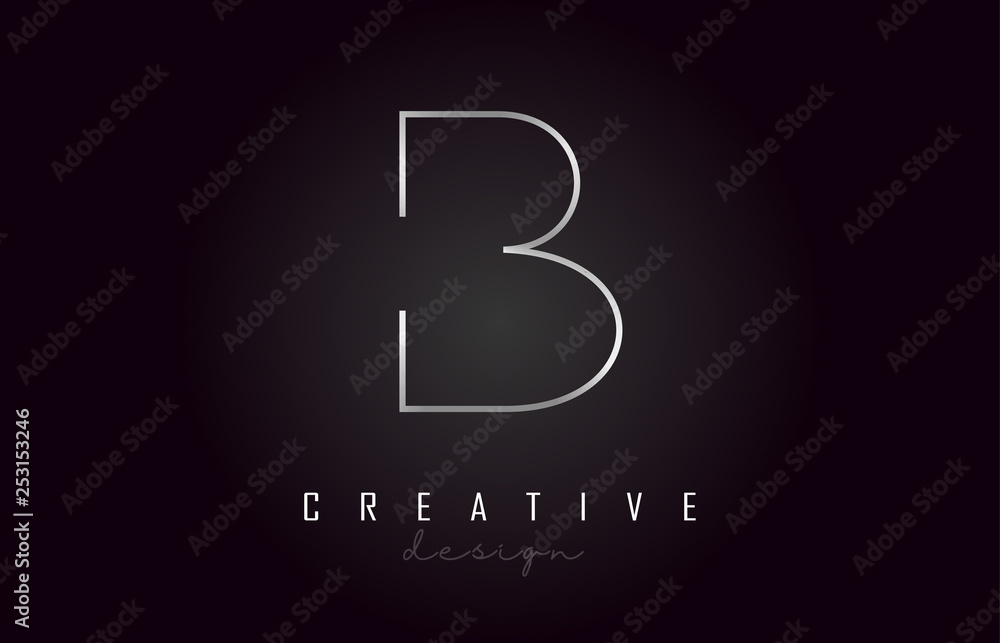 B Silver Letter Logo Monogram Vector Design. Creative B Silver Metal Letter Icon B Silver Letter Logo Monogram Vector Design. Creative B Silver Metal Letter Icon