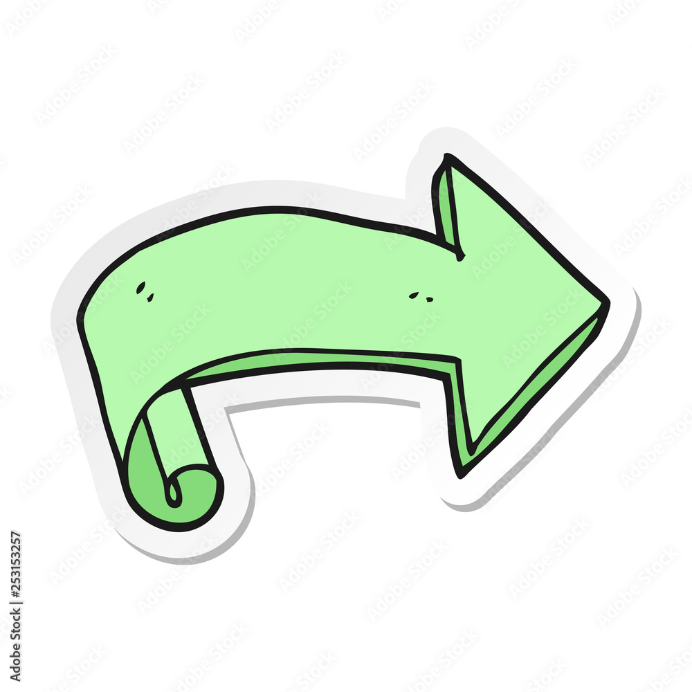 sticker of a cartoon arrow sticker of a cartoon arrow