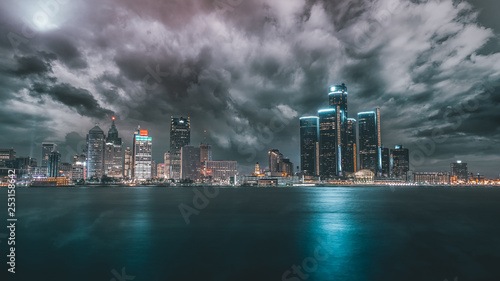 Bild auf Leinwand Detroit Skyline