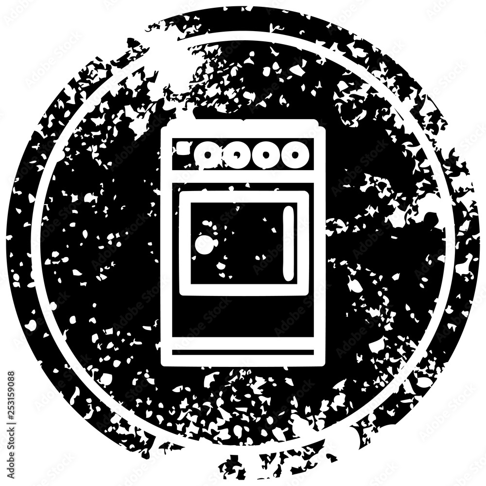 kitchen cooker distressed icon