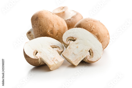 Fresh champignon mushrooms.