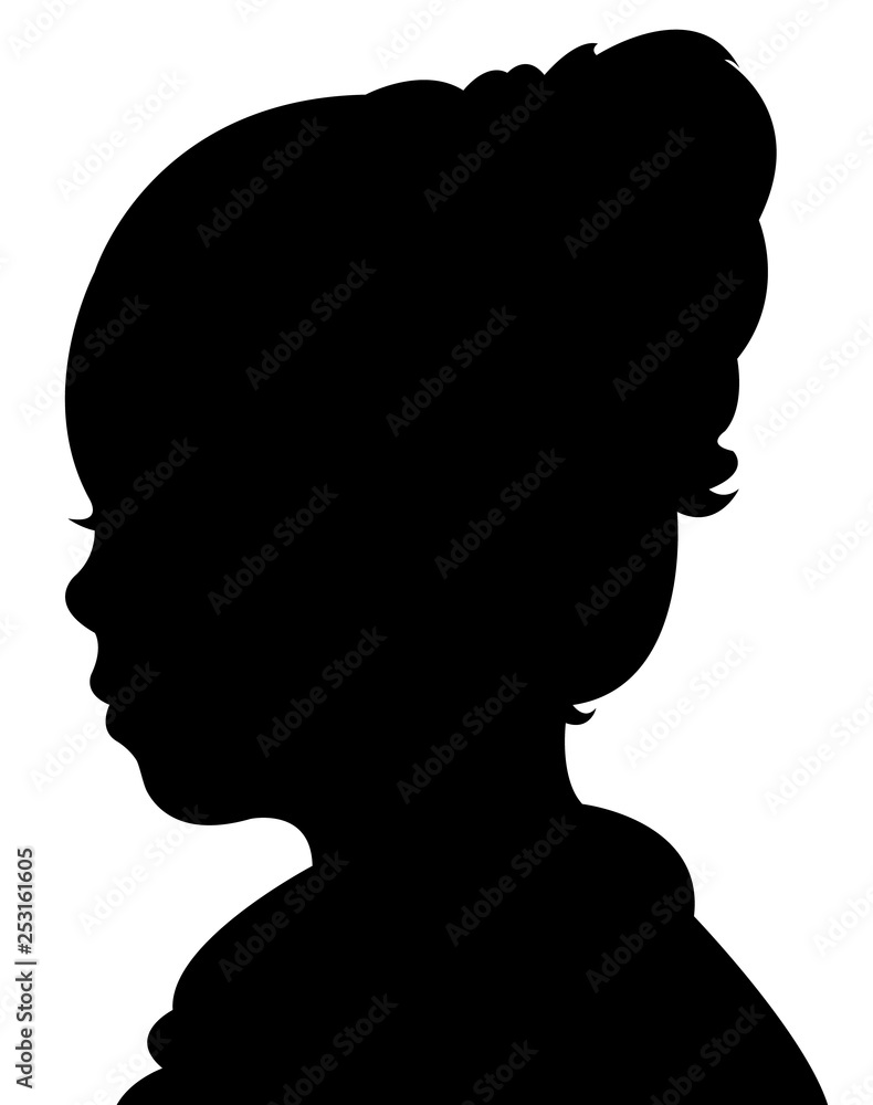 a girl head silhouette vector