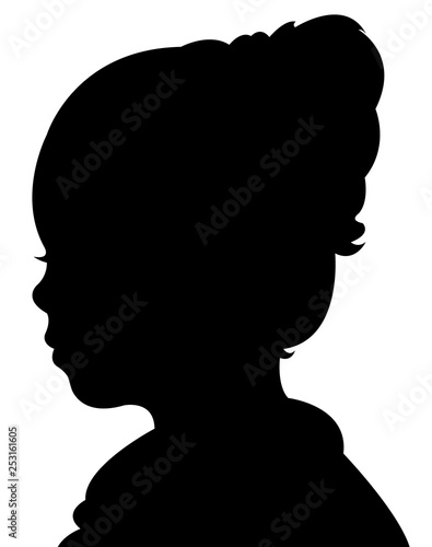 a girl head silhouette vector