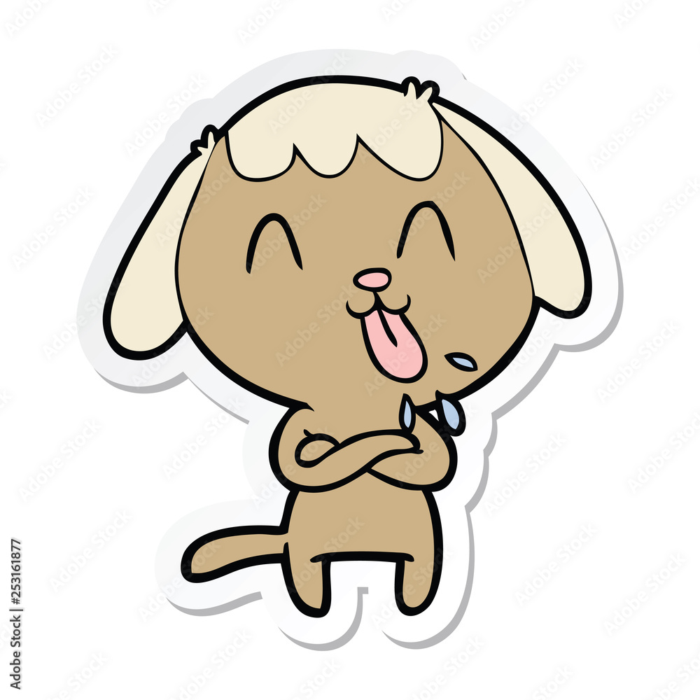 Fototapeta premium sticker of a cute cartoon dog
