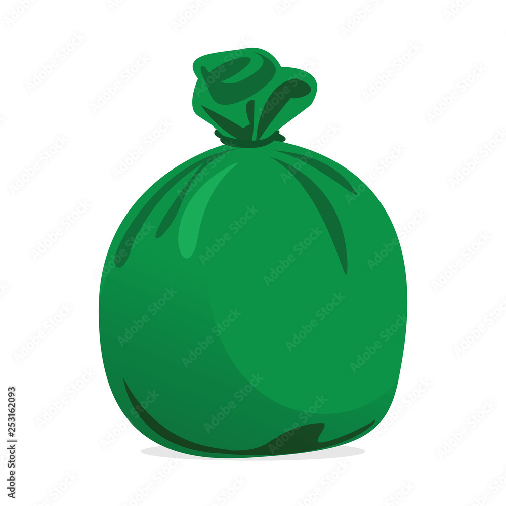green garbage bag with concept the color of green garbage bags is