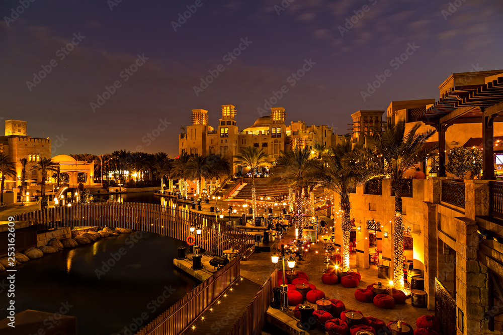 Street Cafe on Restaurant Terrace Dubai - UAE.