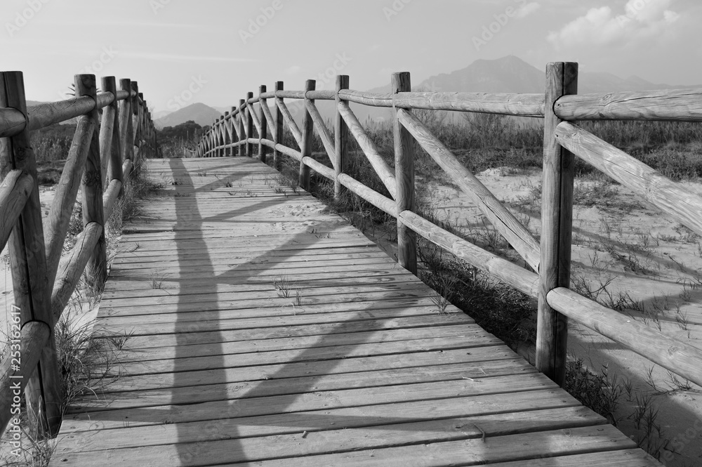 Footbridge on the beach of Gandia Footbridge on the beach of Gandia