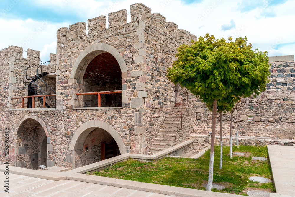Obraz premium Stone Medieval Castle with Green Lawn, Rabati, Akhlatsikhe, Georgia, May.2017