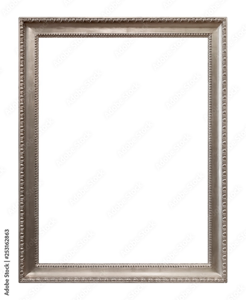 Silver frame for paintings, mirrors or photo isolated on white background Silver frame for paintings, mirrors or photo isolated on white background