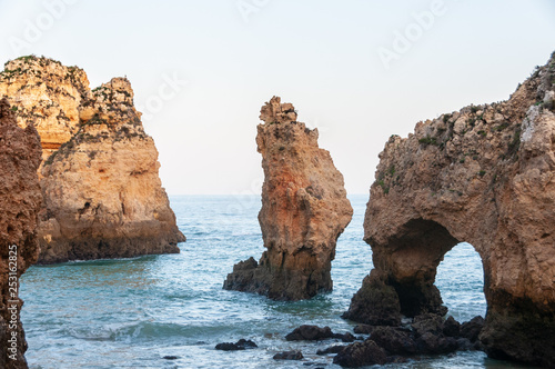 rocks in the sea Algarve Portugal