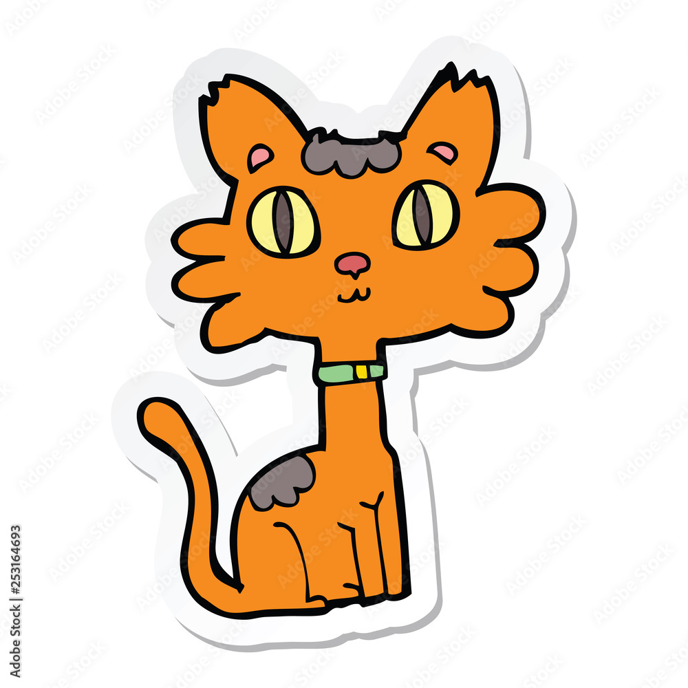 sticker of a cartoon cat sticker of a cartoon cat