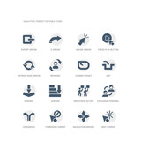 simple set of icons such as wait cursor, navigation arrows, forbidden cursor, crossroad, exchange personel, industrial action, sorting, bending, gap, corner widget. related ui icons collection.