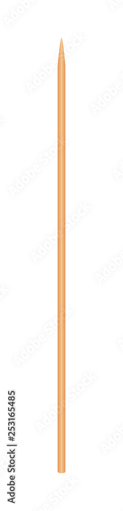 skewers wooden bamboo pointed tip stick thin isolated on white background, wood skewers used to hold pieces foods, tipped chopsticks for skewer barbecue, skewer sticks for BBQ vegetable and fruits