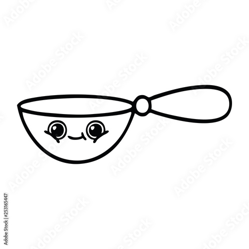 line drawing cartoon measuring spoon