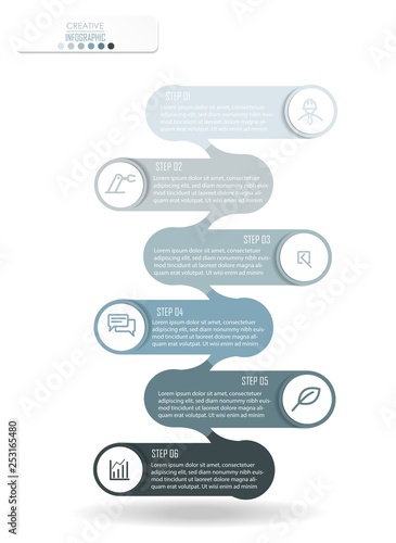 Infographic Diagram design with step process flowchart for Business and presentation timeline template