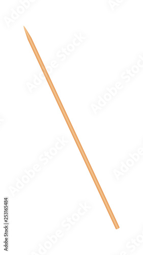 skewers wooden bamboo pointed tip stick thin isolated on white background, wood skewers used to hold pieces foods, tipped chopsticks for skewer barbecue, skewer sticks for BBQ vegetable and fruits