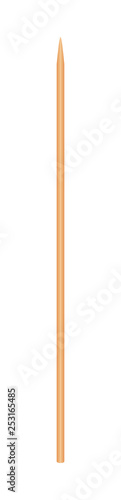 skewers wooden bamboo pointed tip stick thin isolated on white background, wood skewers used to hold pieces foods, tipped chopsticks for skewer barbecue, skewer sticks for BBQ vegetable and fruits