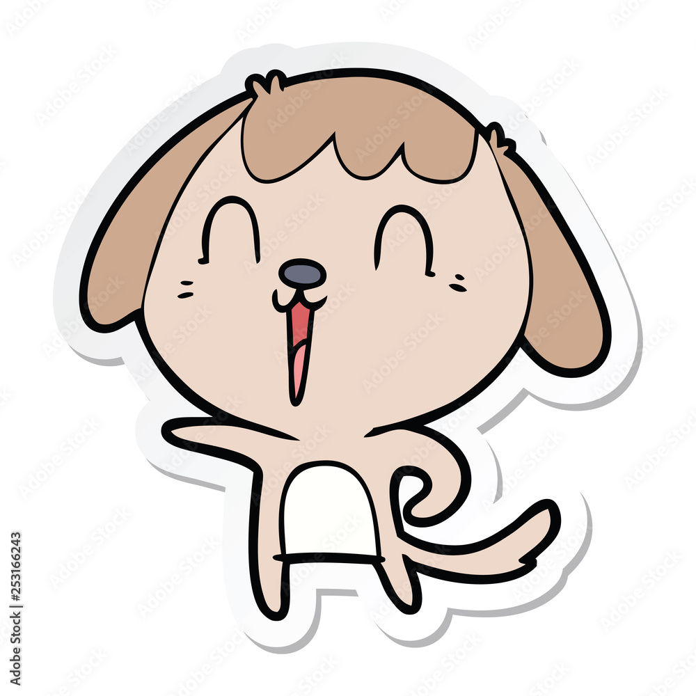 sticker of a cute cartoon dog sticker of a cute cartoon dog