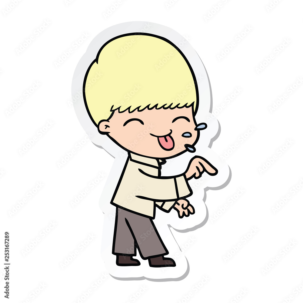 sticker of a cartoon boy sticker of a cartoon boy