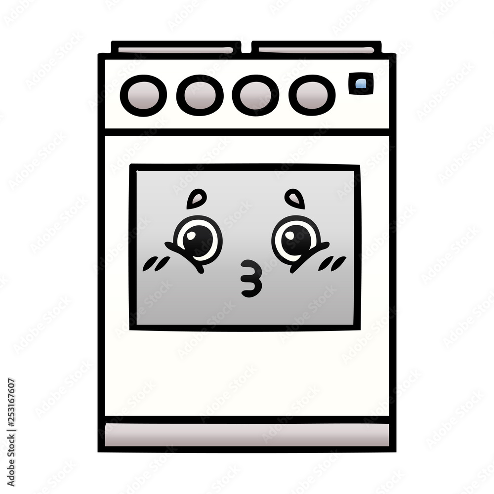 gradient shaded cartoon kitchen oven gradient shaded cartoon kitchen oven