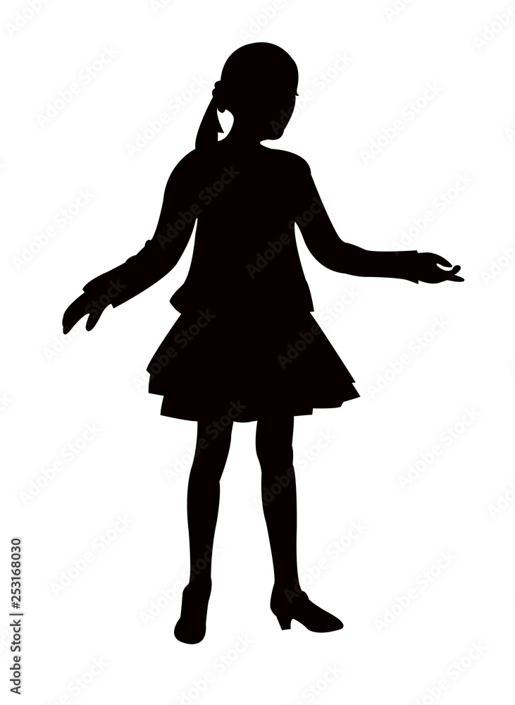 a girl dancing, silhouette vector a girl dancing, silhouette vector