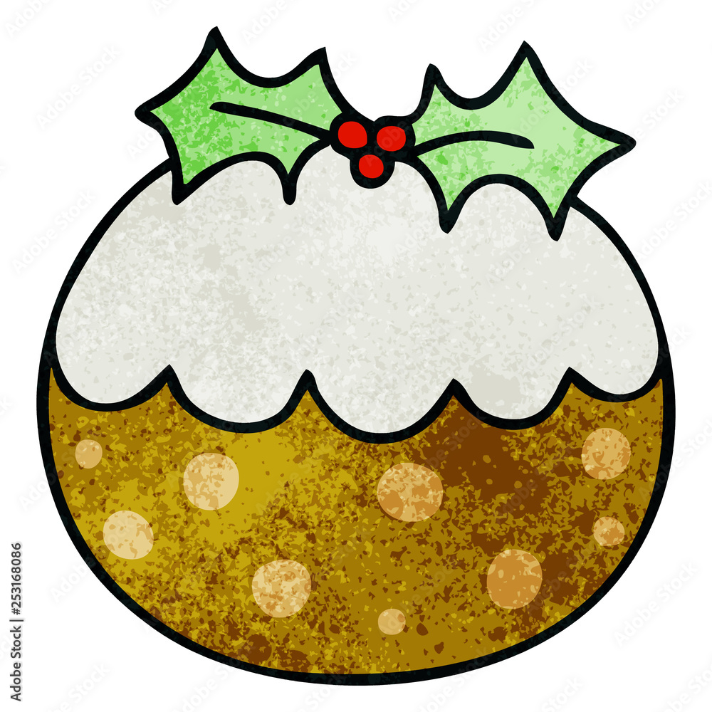 quirky hand drawn cartoon christmas pudding quirky hand drawn cartoon christmas pudding