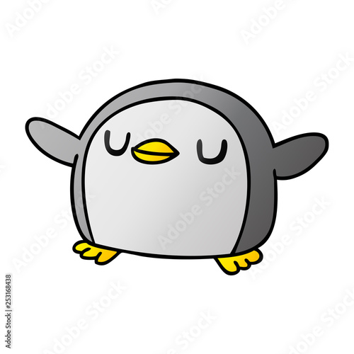 gradient cartoon kawaii of a cute penguin