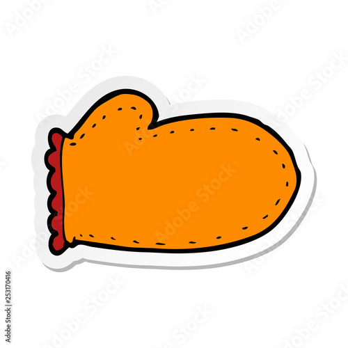 sticker of a cartoon oven glove
