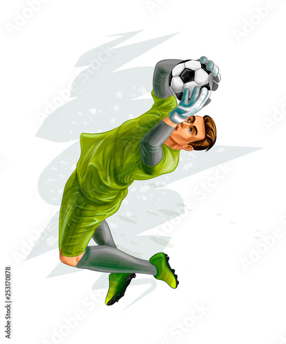 Football goalkeeper jump