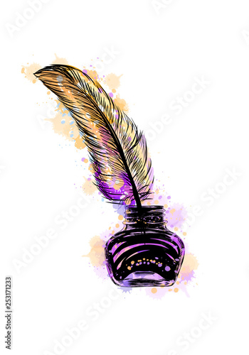 inkwell with feather