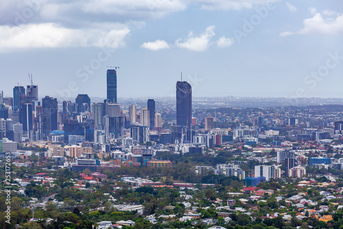 Brisbane city viewed from mount Coot-tha lookout