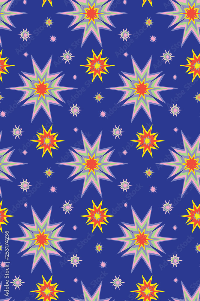 Holiday wrapping paper seamless pattern with abstract shapes/abstract fireworks pattern Holiday wrapping paper seamless pattern with abstract shapes/abstract fireworks pattern