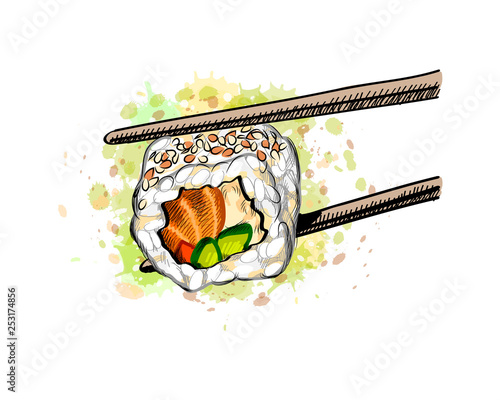 Gunkan sushi with salmon