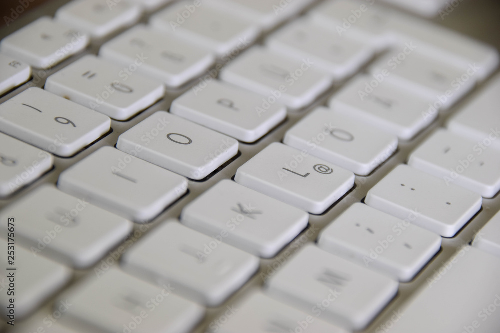 Tastatur, ziffern, buchstaben, alphabet, weiß, flach, Makro Tastatur, ziffern, buchstaben, alphabet, weiß, flach, Makro