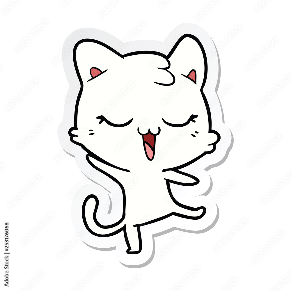 sticker of a cartoon cat